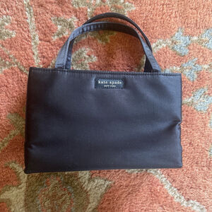 Kate Spade New York Black Nylon Handbag 1990's Vintage Tote Satchel Bag